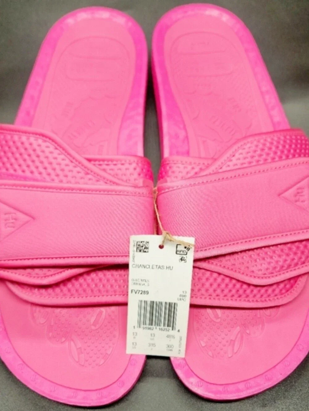 Adidas Boost x Pharrel HU Chancletas Slides Sz 10 Men Lot Of 2 NIB Pink/Yellow
